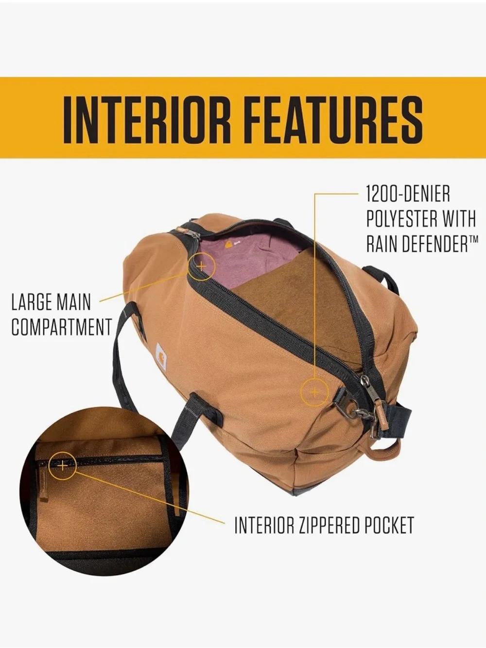 Carhartt Brown Canvas Duffel Bag 55L